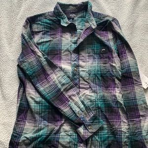Billabong plaid button up, size L